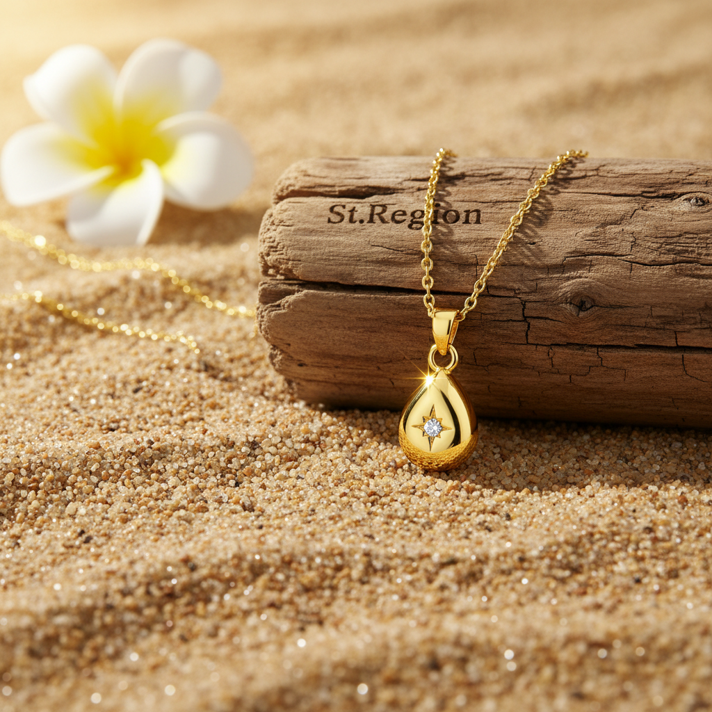 Cubic Zirconia & Goldtone Drop Pendant Necklace