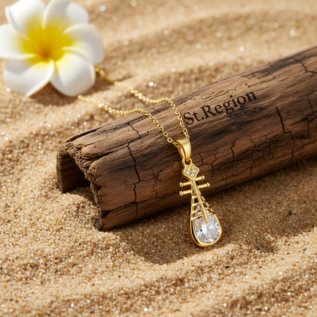 Crystal & Cubic Zirconia Lute Pendant Necklace