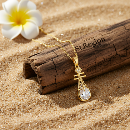 Crystal & Cubic Zirconia Lute Pendant Necklace