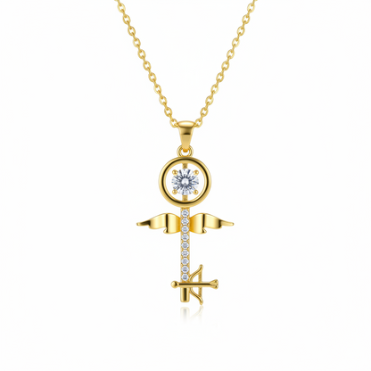 Crystal & Cubic Zirconia Key Pendant Necklace