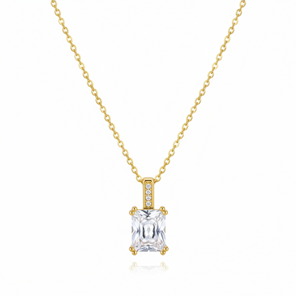 Princess-cut Crystal & Cubic Zirconia Goldtone Pendant Necklace
