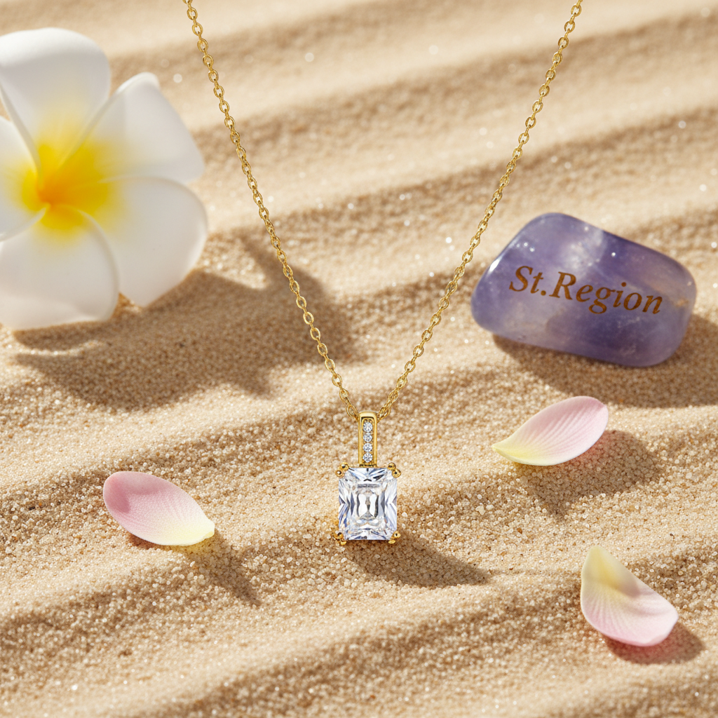 Princess-cut Crystal & Cubic Zirconia Goldtone Pendant Necklace