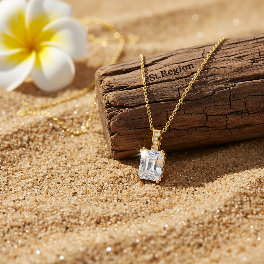 Princess-cut Crystal & Cubic Zirconia Goldtone Pendant Necklace
