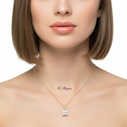 Princess-cut Crystal & Cubic Zirconia Goldtone Pendant Necklace