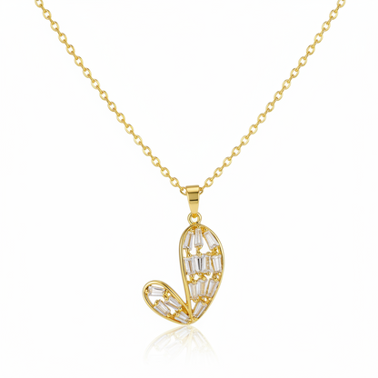 Crystal & Goldtone Asymmetric Heart Pendant Necklace