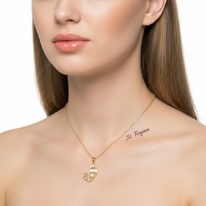 Crystal & Goldtone Asymmetric Heart Pendant Necklace