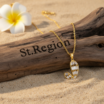 Crystal & Goldtone Asymmetric Heart Pendant Necklace