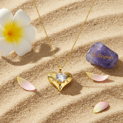 Cubic Zirconia & Crystal Heart Pendant Necklace