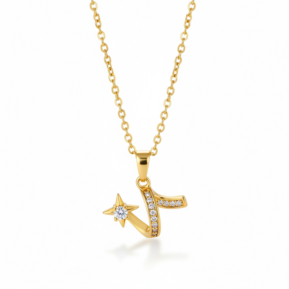 Cubic Zirconia & Goldtone Shooting Star Pendant Necklace