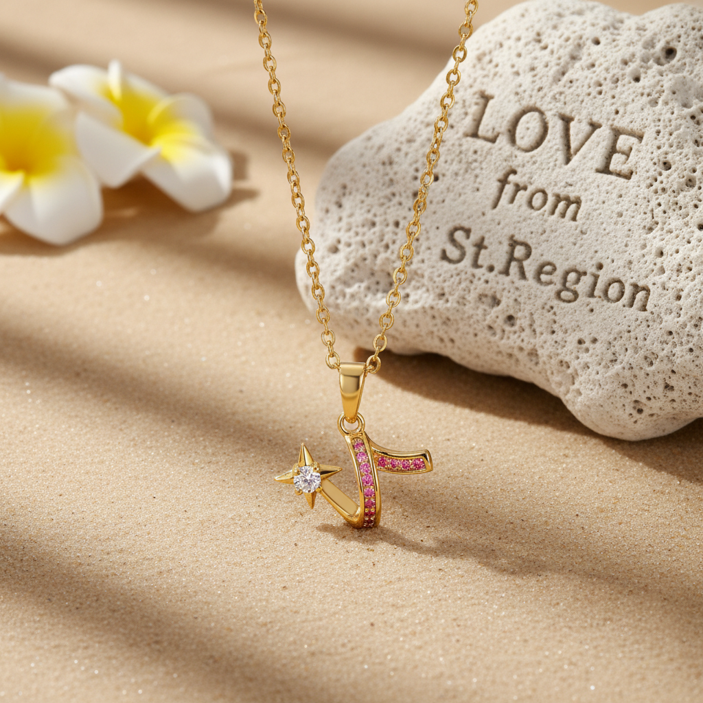 Cubic Zirconia & Goldtone Shooting Star Pendant Necklace