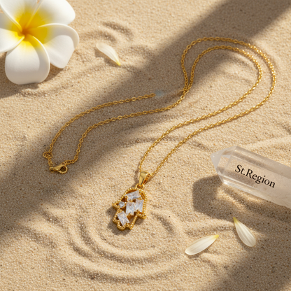 Crystal & Cubic Zirconia Hamsa Pendant Necklace