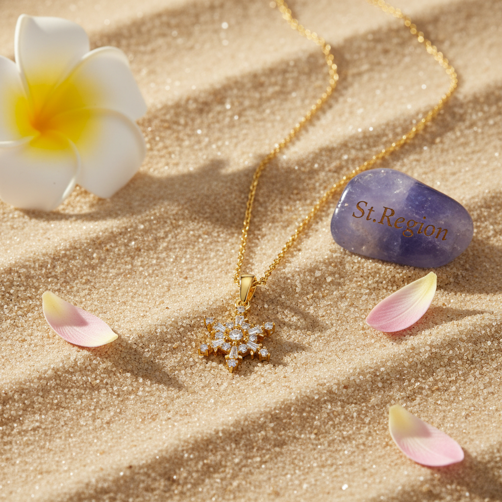 Cubic Zirconia & Crystal Snowflake Pendant Necklace