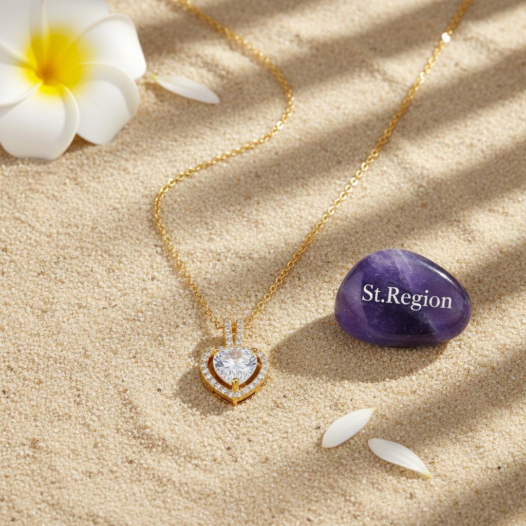 Clear Crystal & Cubic Zirconia Heart Pendant Necklace