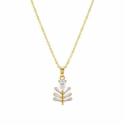 Crystal & Goldtone Branch Pendant Necklace