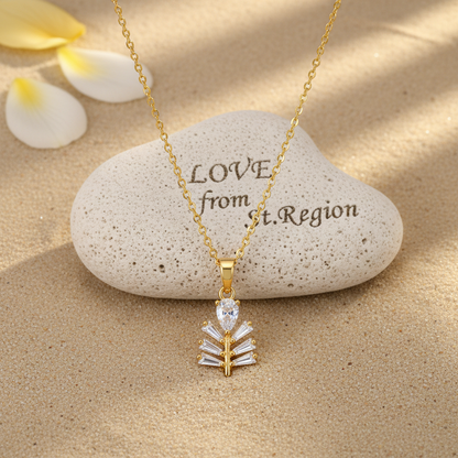 Crystal & Goldtone Branch Pendant Necklace