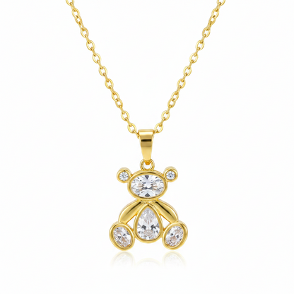 Crystal & Cubic Zirconia Goldtone Bear Pendant Necklace