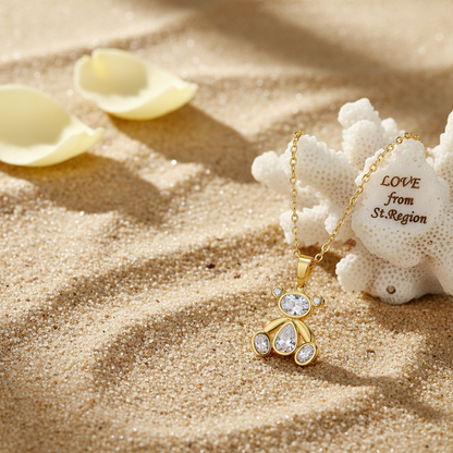 Crystal & Cubic Zirconia Goldtone Bear Pendant Necklace