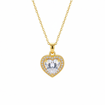Crystal & Cubic Zirconia Goldtone Heart Pendant Necklace