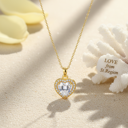 Crystal & Cubic Zirconia Goldtone Heart Pendant Necklace