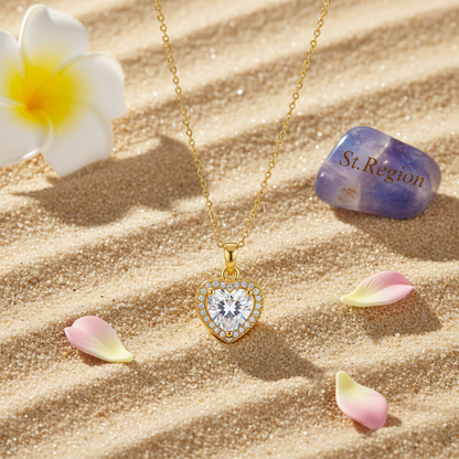 Crystal & Cubic Zirconia Goldtone Heart Pendant Necklace