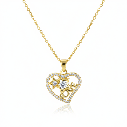 Crystal & Cubic Zirconia Goldtone 'Love' Heart Pendant Necklace