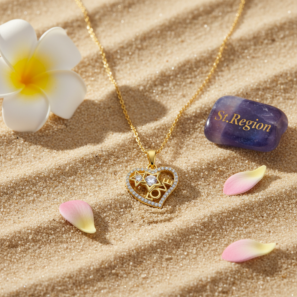 Crystal & Cubic Zirconia Goldtone 'Love' Heart Pendant Necklace