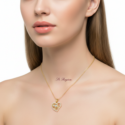 Crystal & Cubic Zirconia Goldtone 'Love' Heart Pendant Necklace