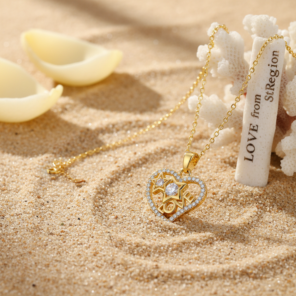 Crystal & Cubic Zirconia Goldtone 'Love' Heart Pendant Necklace