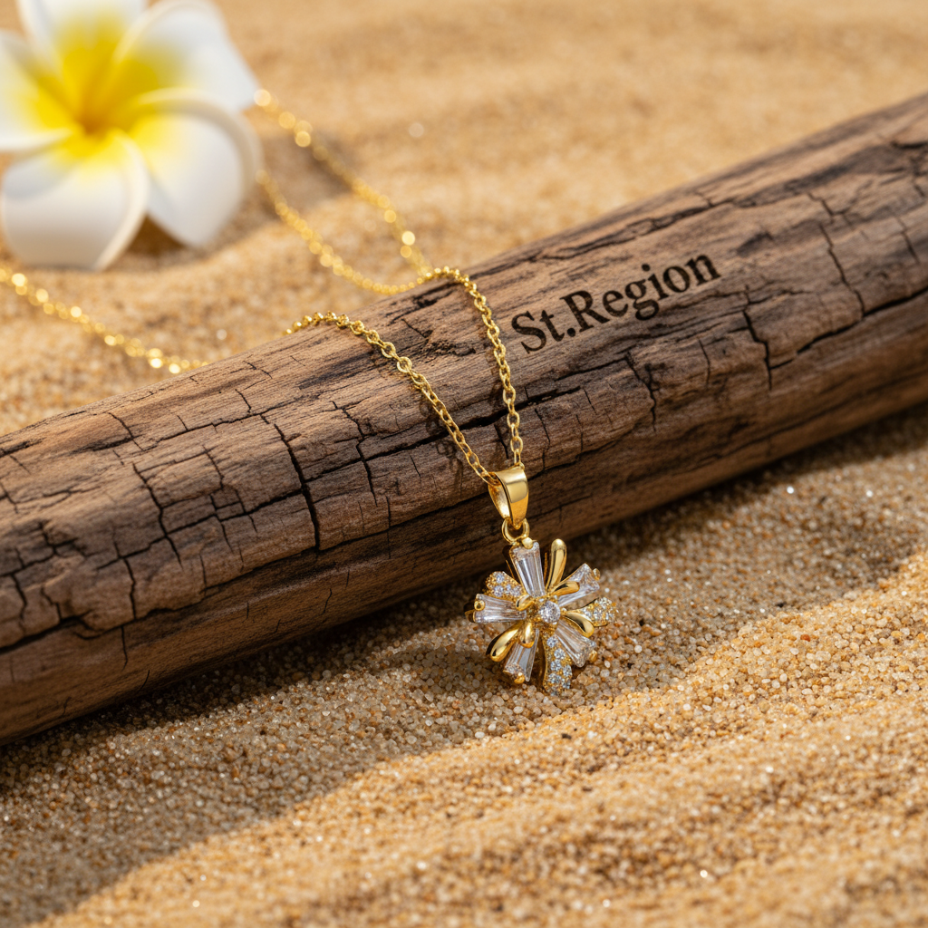 Crystal & Cubic Zirconia Floral Pendant Necklace