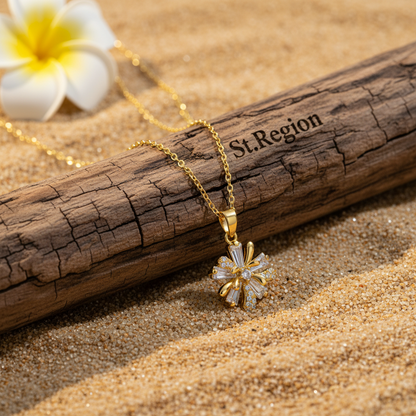 Crystal & Cubic Zirconia Floral Pendant Necklace