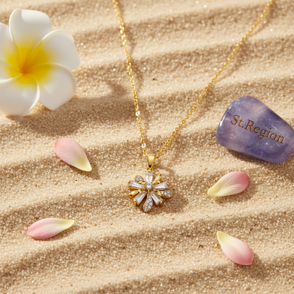 Crystal & Cubic Zirconia Floral Pendant Necklace