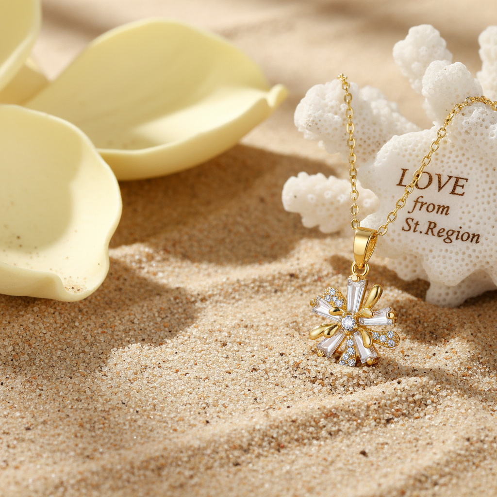 Crystal & Cubic Zirconia Floral Pendant Necklace