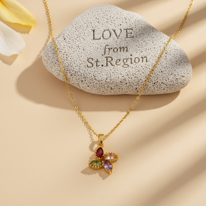 Purple Multicolor Crystal & Goldtone Pendant Necklace