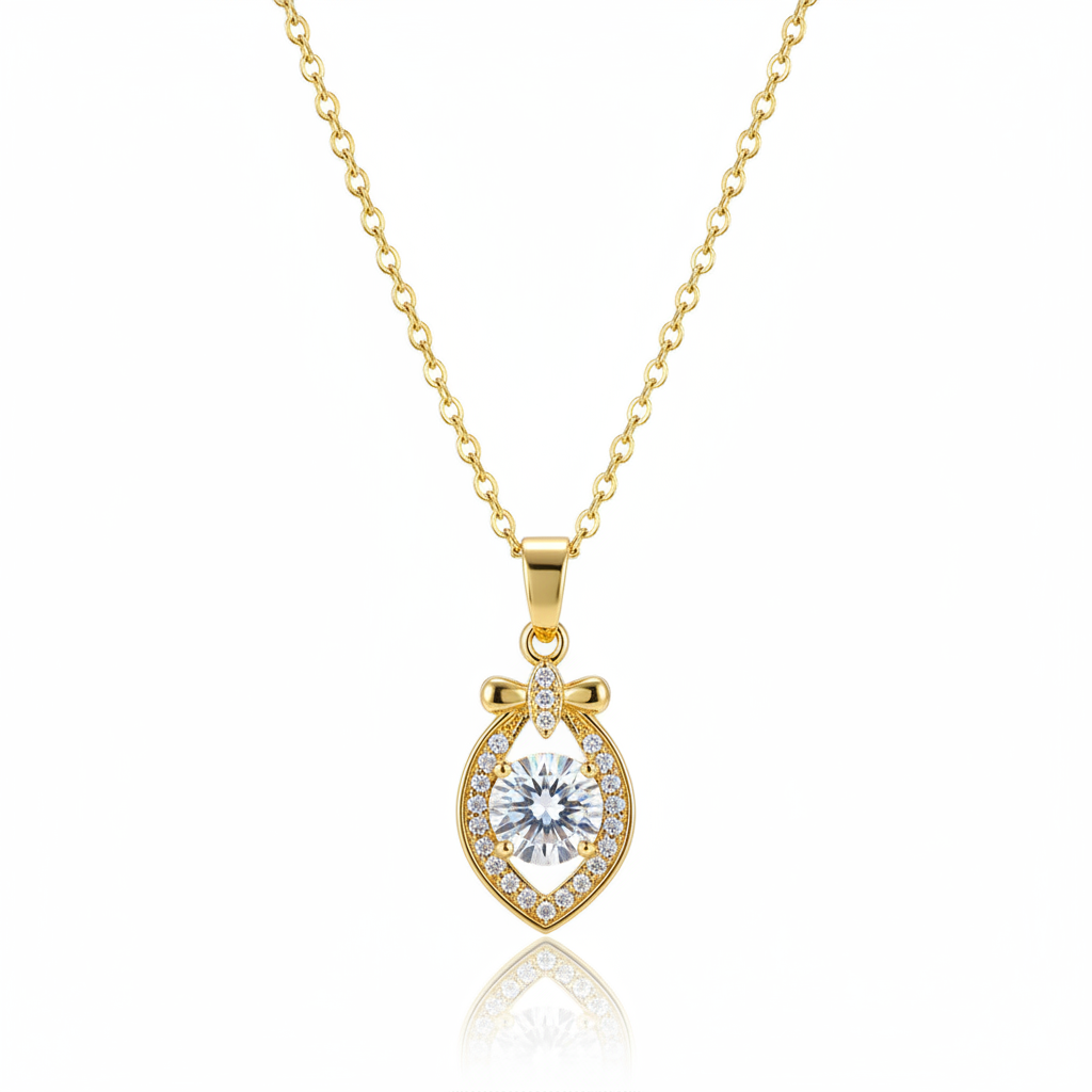 Crystal & Cubic Zirconia Eye Pendant Necklace