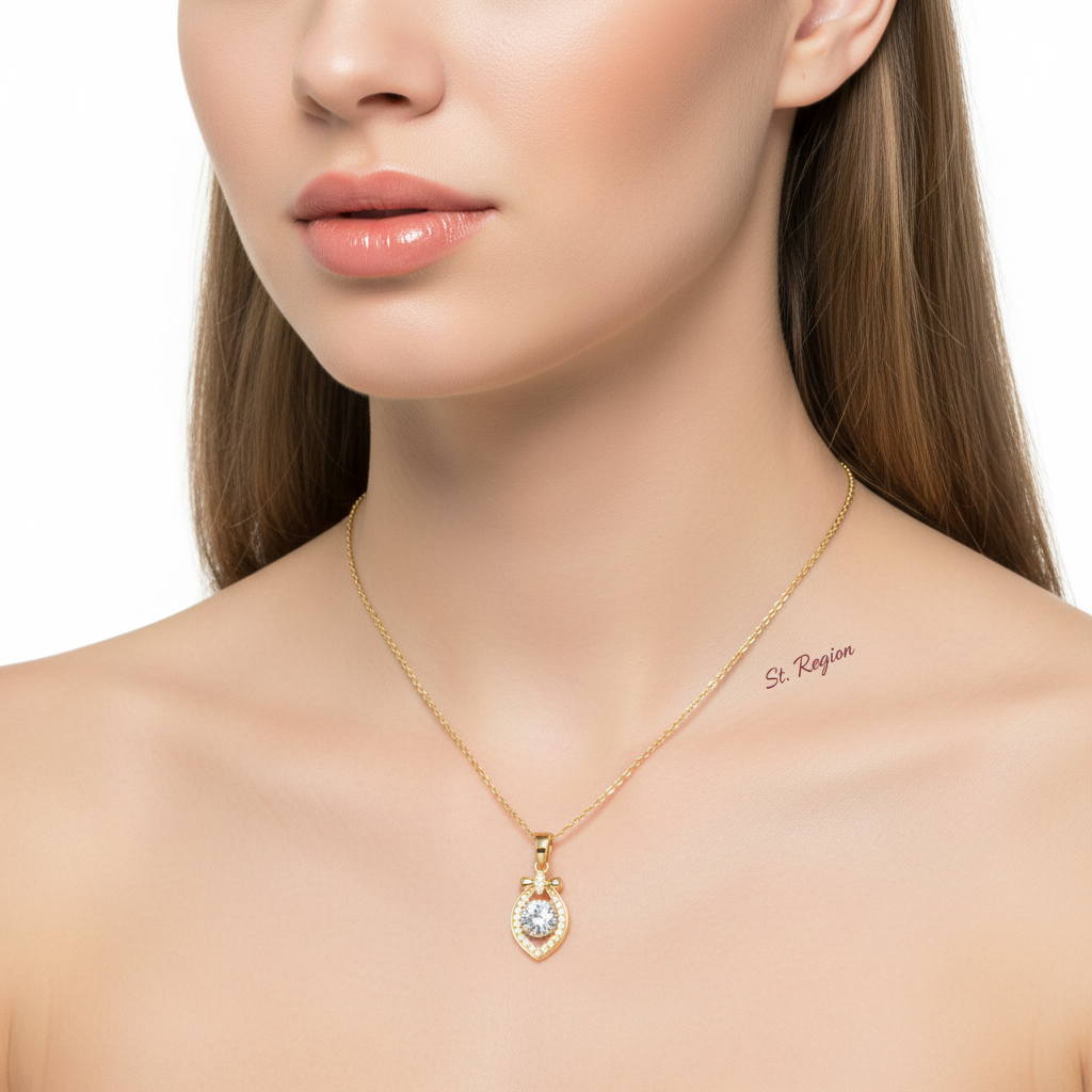 Crystal & Cubic Zirconia Eye Pendant Necklace