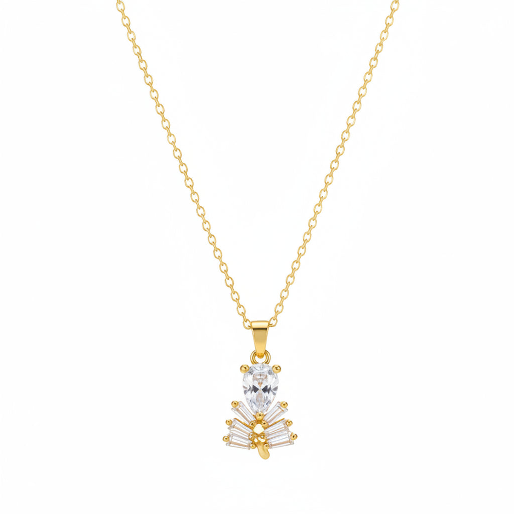 Crystal & Goldtone Branch Pendant Necklace