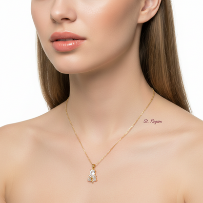 Crystal & Goldtone Branch Pendant Necklace