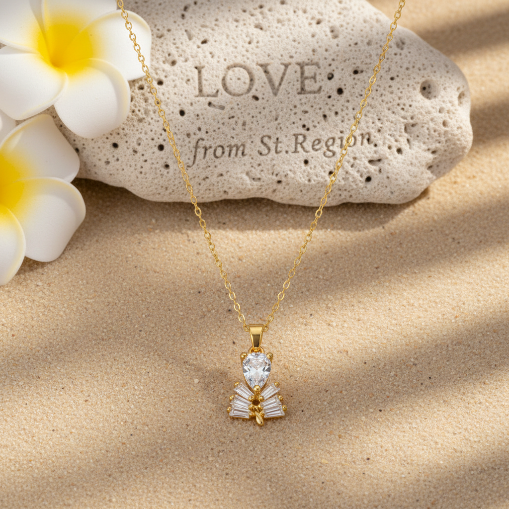 Crystal & Goldtone Branch Pendant Necklace