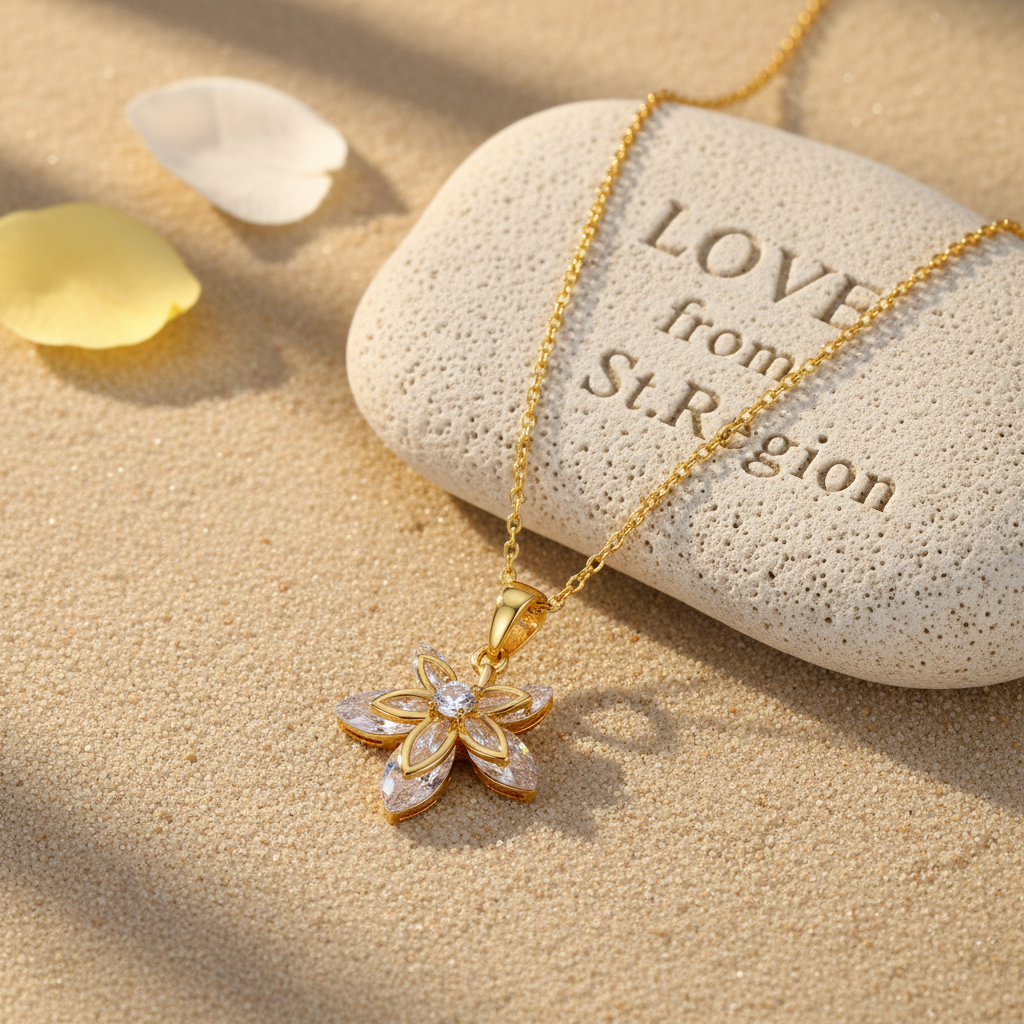 Crystal & Goldtone Leaf Pendant Necklace