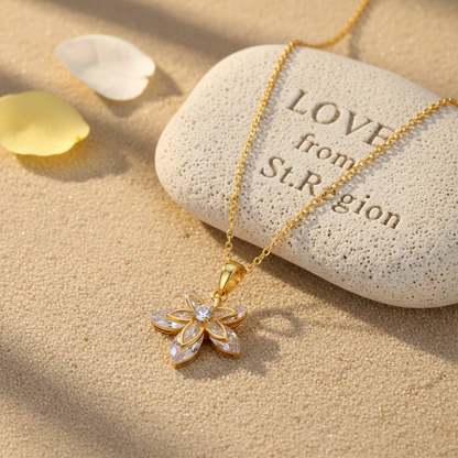 Crystal & Goldtone Leaf Pendant Necklace