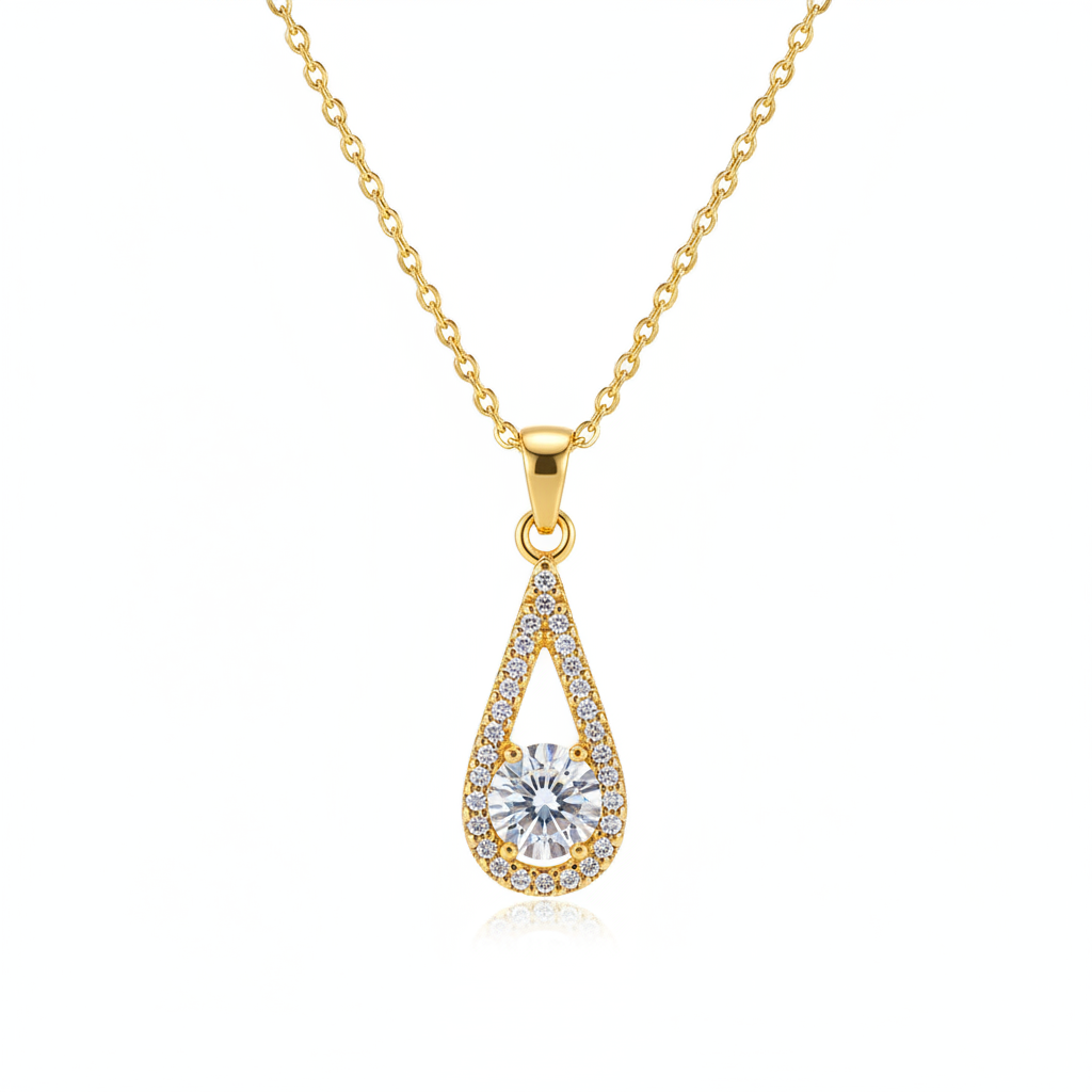 Crystal & Cubic Zirconia Drop Pendant Necklace
