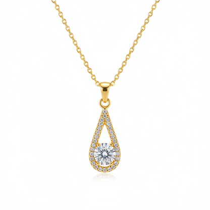 Crystal & Cubic Zirconia Drop Pendant Necklace