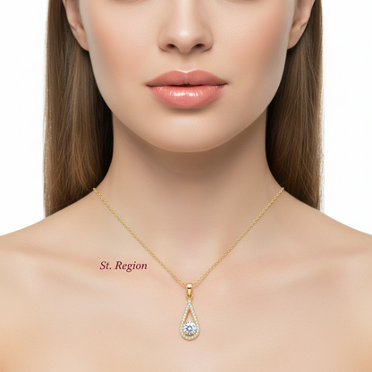 Crystal & Cubic Zirconia Drop Pendant Necklace