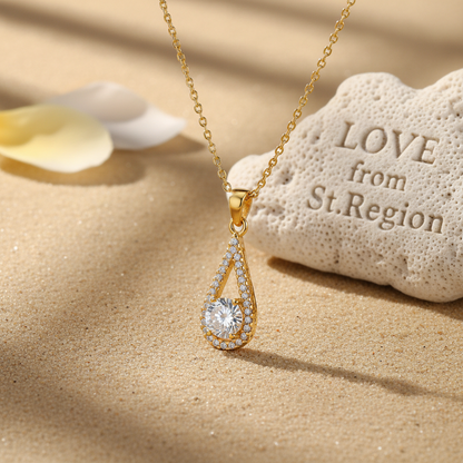 Crystal & Cubic Zirconia Drop Pendant Necklace
