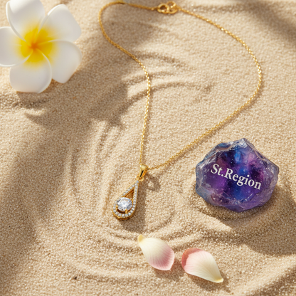 Crystal & Cubic Zirconia Drop Pendant Necklace