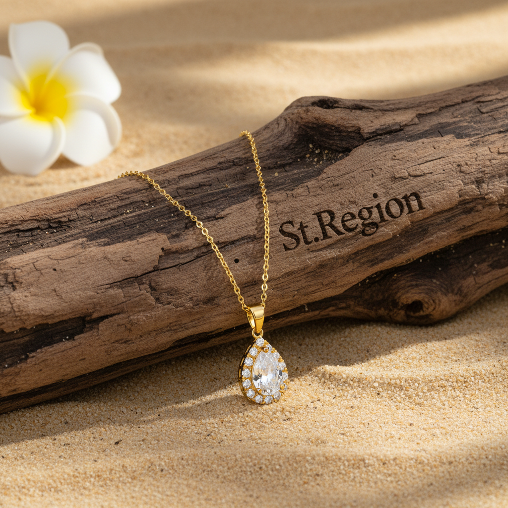 Crystal & Cubic Zirconia Goldtone Teardrop Pendant Necklace