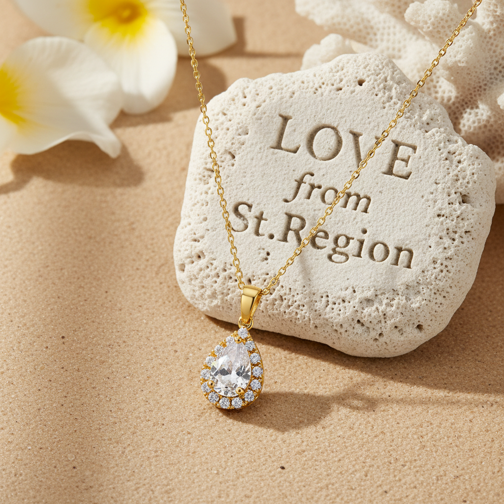 Crystal & Cubic Zirconia Goldtone Teardrop Pendant Necklace
