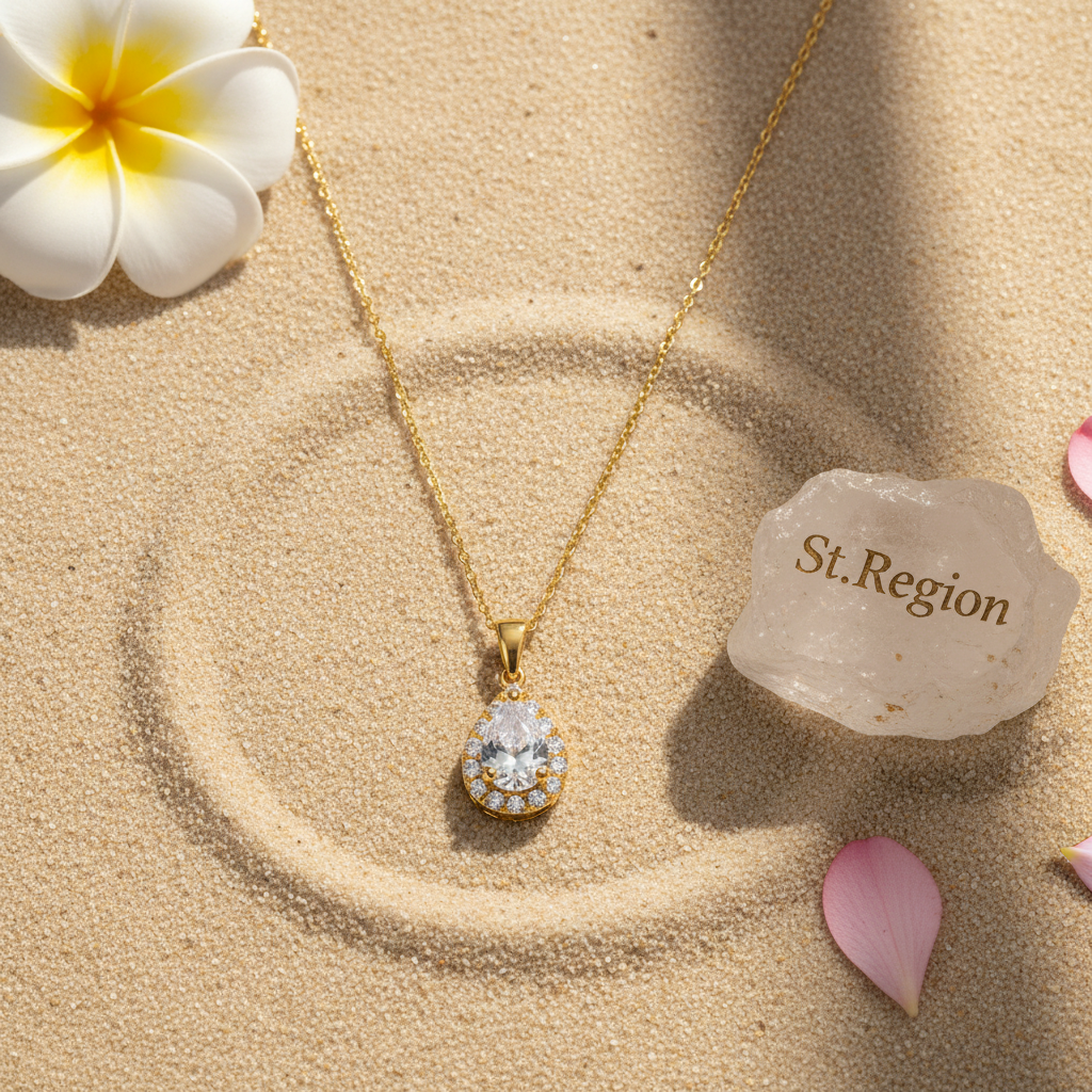 Crystal & Cubic Zirconia Goldtone Teardrop Pendant Necklace