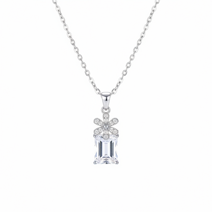 Cubic Zirconia & Crystal Floral Pendant Necklace