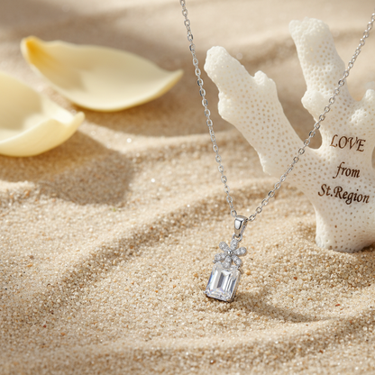 Cubic Zirconia & Crystal Floral Pendant Necklace